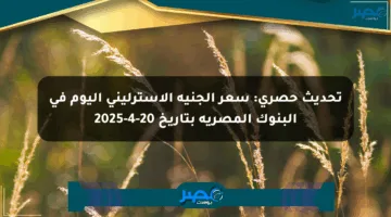 تحديث حصري: سعر الجنيه الإسترليني اليوم في البنوك المصرية بتاريخ 20-4-2025